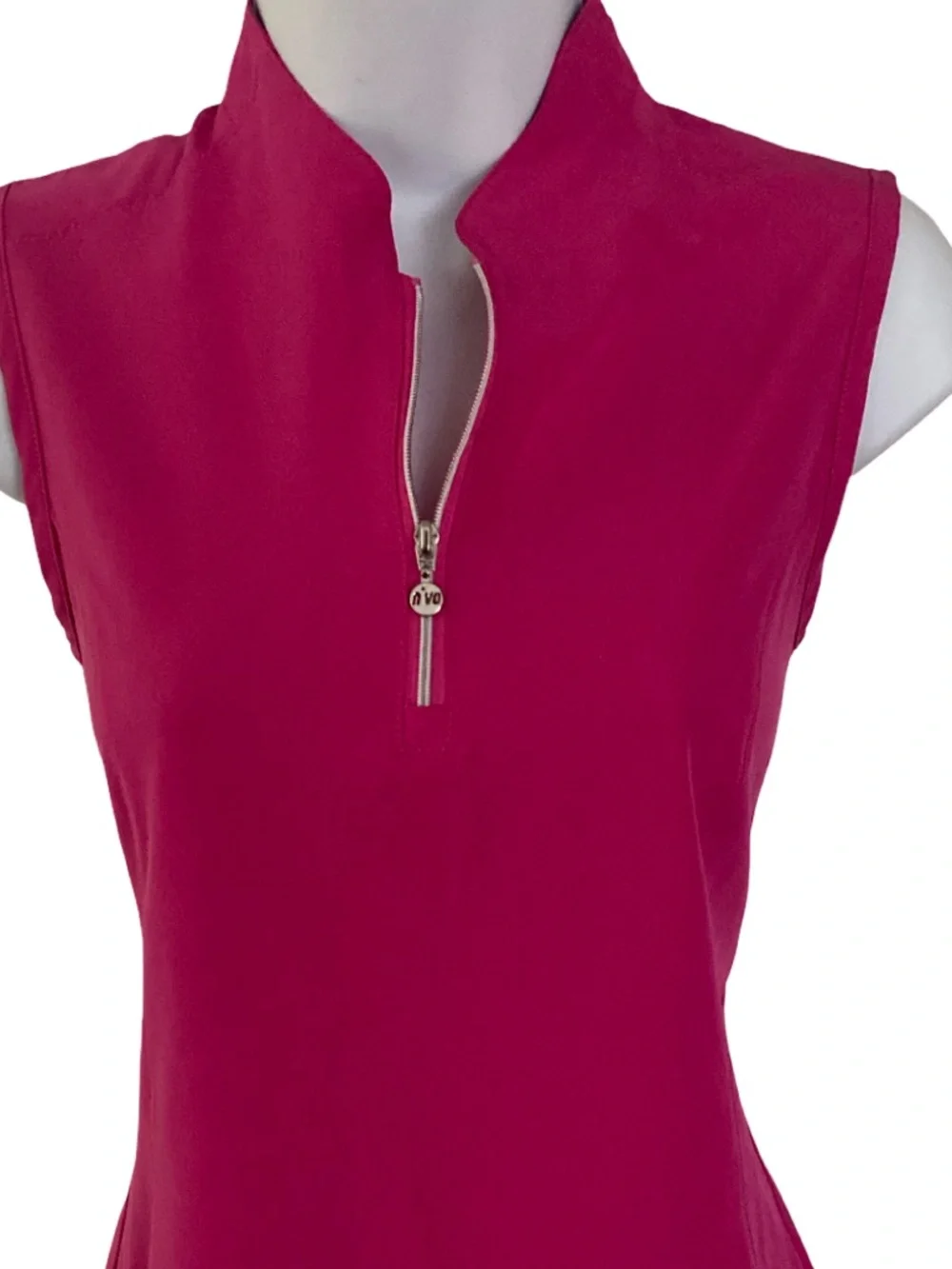 Nivo Zip-Front Shift Dress in Fuchsia-XS fuchsia pink